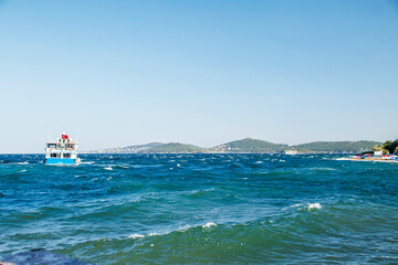 boats in the sea off kinaliada island, istanbul