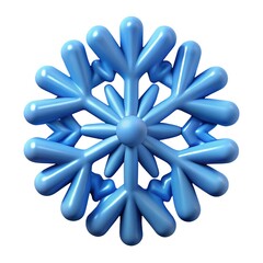 A captivating 3d rendering of a light blue snowflake, isolated on white background, showcasing its intricate crystalline structure and delicate beauty