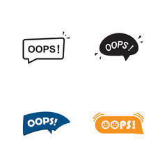 oops on speech bubble like big mistake icon. vector
