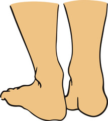 human foots gesture. foot positions. art of human feet Vector icons.