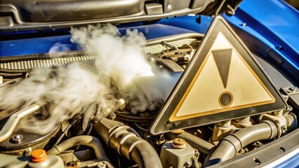 Engine overheating close-up