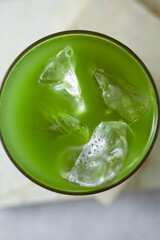 Close up pure matcha green tea