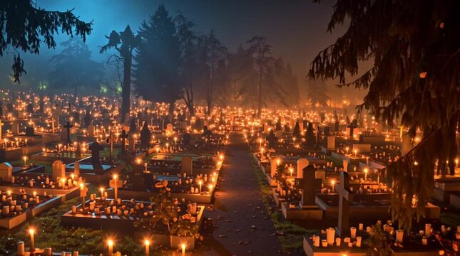video of the cemetery on All Saints' Day