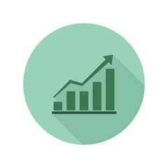 Symbolizing growth an ascending bar chart with a positive outlook showcasing economic success on