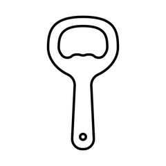 シンプルな白黒の栓抜きの線画イラスト