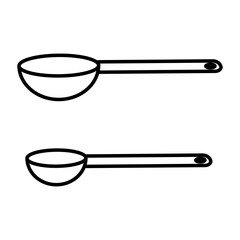 シンプルな大さじ、小さじの計量スプーンの線画イラスト