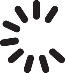 Loading circle silhouette vector icon for UI, interface, app, digital, and technology design.