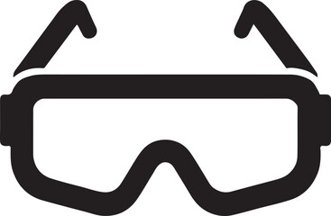 Lab goggles silhouette vector icon for science, experiment, safety, laboratory, and research use.