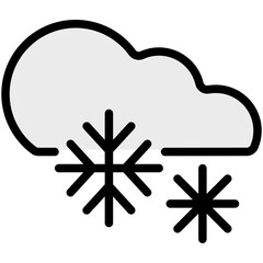 winter filled line icon