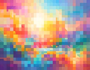 Vibrant pixelated abstract background