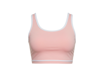 Pink tank top with white trim sports bra athletic apparel fitness clothing workout gear activewear clothing item fashion apparel summer fashion casual wear