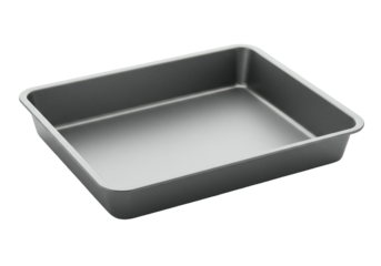 Rectangular baking tray metal baking pan empty roasting tin silver food container kitchen utensil cooking equipment grey metal tray empty dish