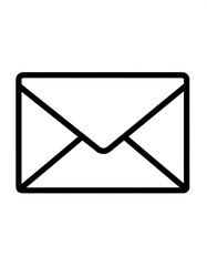 A simple, black outline graphic depicts a standard email envelope shape.