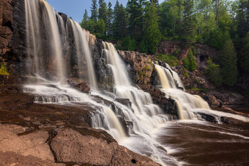 Gooseberry Middle Falls - A waterfall scenic landscape.