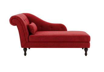 Red chaise lounge elegant furniture design comfortable seating interior decor