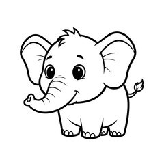 Fototapeta premium Elephant cartoon coloring picture