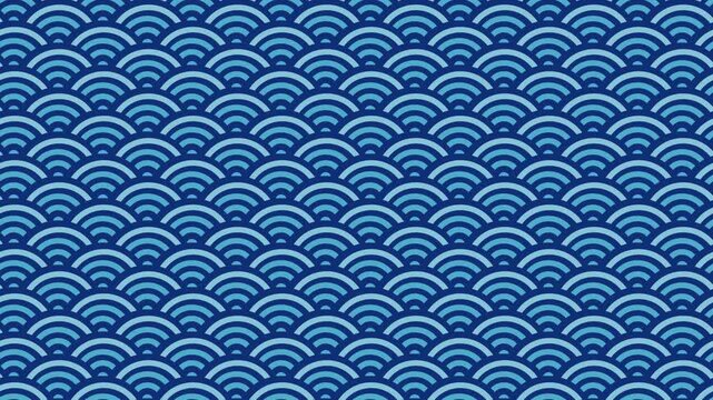横に流れる青海波のシンプルなモーション背景