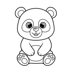 Fototapeta premium Panda cartoon coloring page
