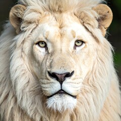 Close-up portrait of a white lion
