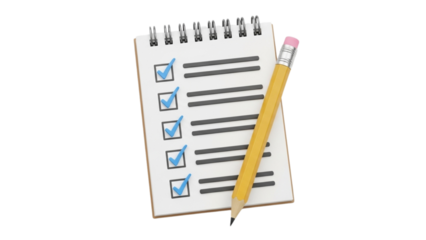 Checklist Notepad with Pencil for Task Management and Planning
