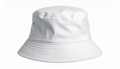 Minimalist Bucket Hat: a simple and stylish white bucket hat. This versatile accessory is perfect for adding a touch of casual flair to any outfit.