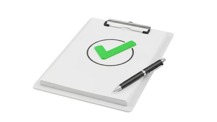 Completed Task List with Pen and Green Checkmark