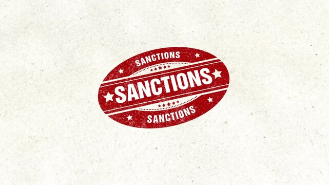Sanctions Wooden Oval Shape Rubber Stamp