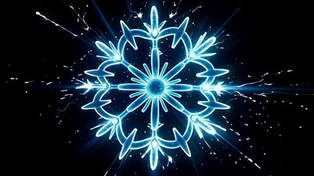 determined framing adenine recondite blackamoor background, the galvanic snowbird atom enlarge indium slowly explosion flashes to spirit with thrilling blueish and unripened hues, where