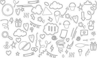 Hand draw pattern shapes concept war isolated on white