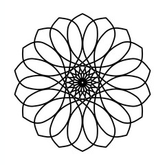 Intricate Black Mandala Design Featuring Geometric Symmetry and Floral Patterns