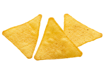 Tortilla chips on transparent background food photography