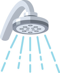 Modern shower head with flowing water spray vector