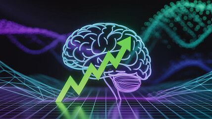 Digital Globe with Market Growth Arrows and Global Business Finance Background