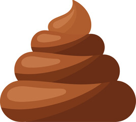 Funny cartoon poop emoji icon simple brown illustration vector