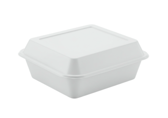 White food container package mockup isolated on transparent background