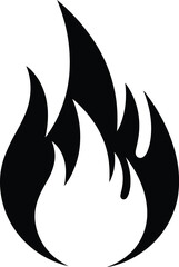 Fototapeta premium Simple silhouette flame icon fiery energy symbol hot abstract design vector