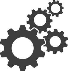 Interlocking gears mechanism machine parts industrial technology concept vector