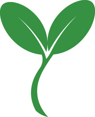 Green sprout growing plant seedling nature symbol isolated simple vector