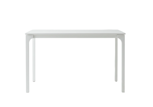 White table isolated on transparent background simple furniture design