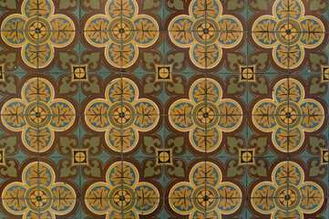 ceramic tile, vintage ornate pattern, abstract geometry