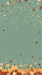 Whimsical Pumpkins on Sage Green