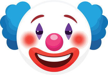Happy clown face cheerful cartoon character isolated fun celebration vector