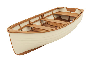 Wooden rowboat on transparent background nautical vessel classic boat sailing watercraft transportation