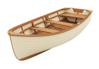Wooden rowboat on transparent background nautical vessel classic boat sailing watercraft transportation