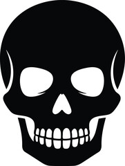 Graphic skull icon silhouette vector art halloween spooky danger symbol vector