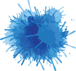 Vibrant blue watercolor splash artistic paint splatter burst effect vector