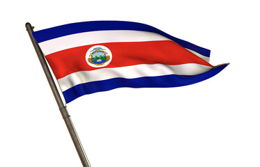 Costa Rica Flag in the Wind: The vibrant national flag of Costa Rica flutters gracefully, a symbol of pride and identity in a dynamic and patriotic display.