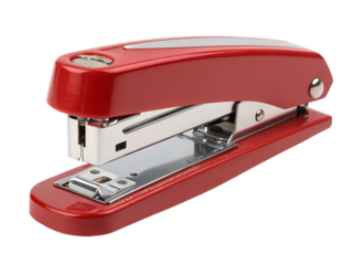 red stapler isolated on white background
