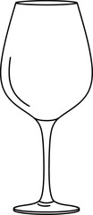 Elegant stemmed wine glass outline for beverage and celebration designs vector
