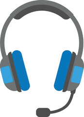 Modern blue gaming headset with microphone wireless communication technology vector